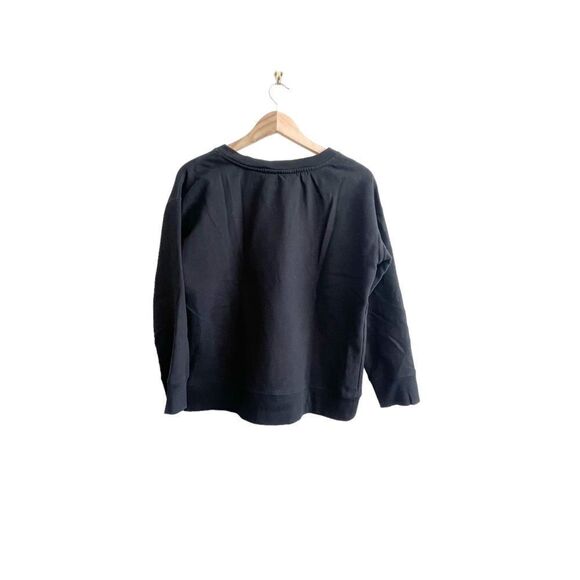 DKNY Sport Reversible Sequined Logo Long-Line Sweatshirt Black Women's M - Picture 2 of 8